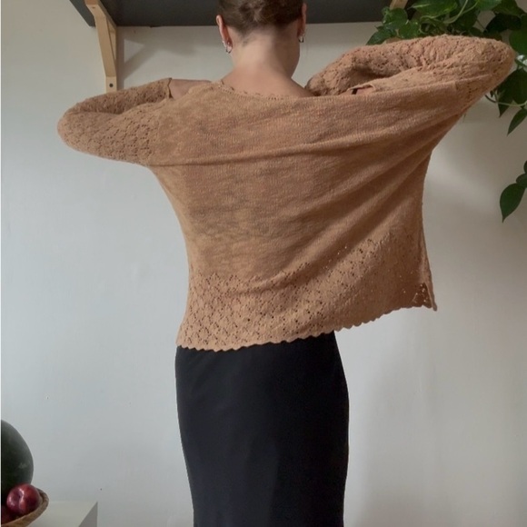 Vintage Beaded Knit Bell Sleeve Sweater | Scalloped Hem | Beta’s Choice | Size L - Picture 2 of 5